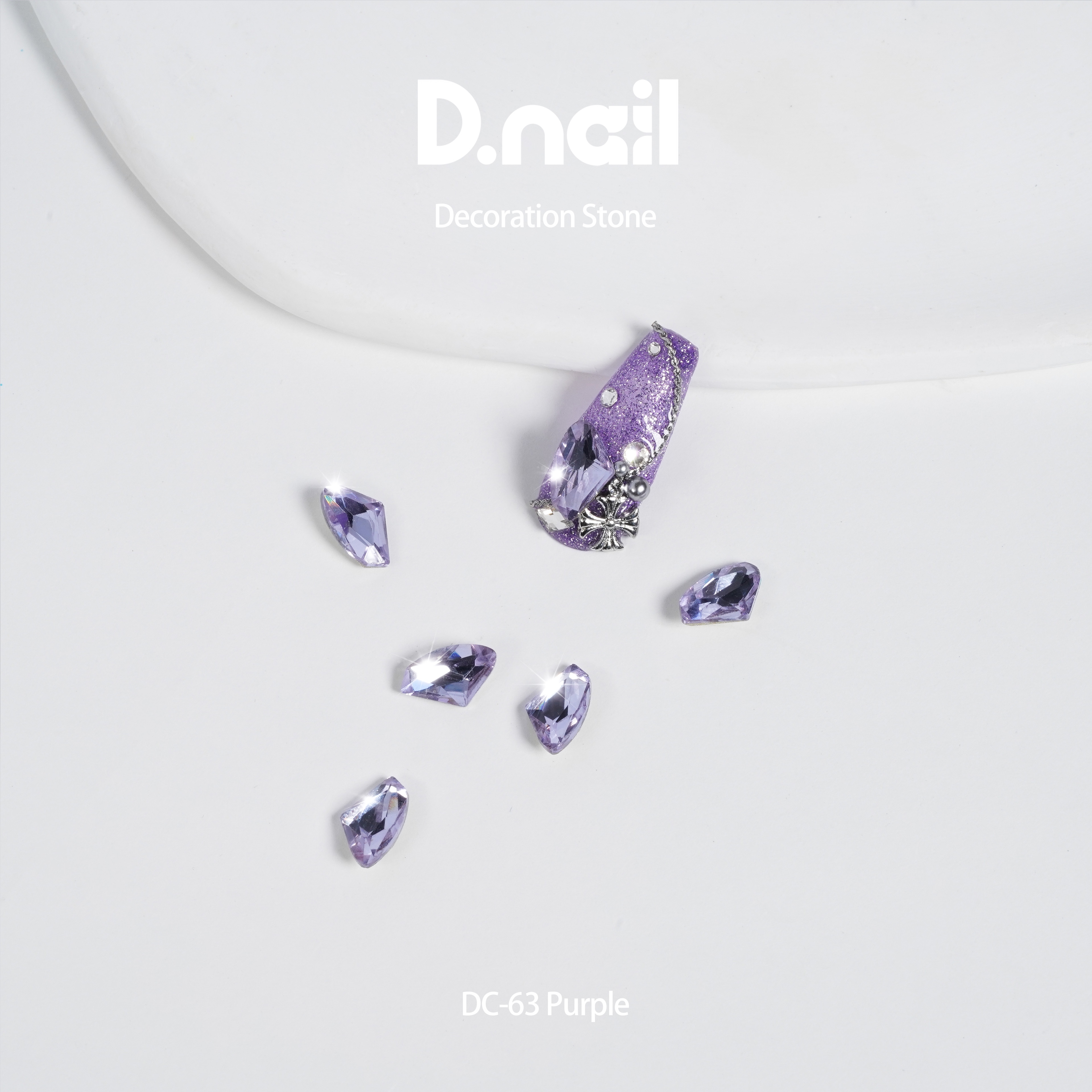 D.nail　デコレーションストーン DC-63　エッジカット　パープル