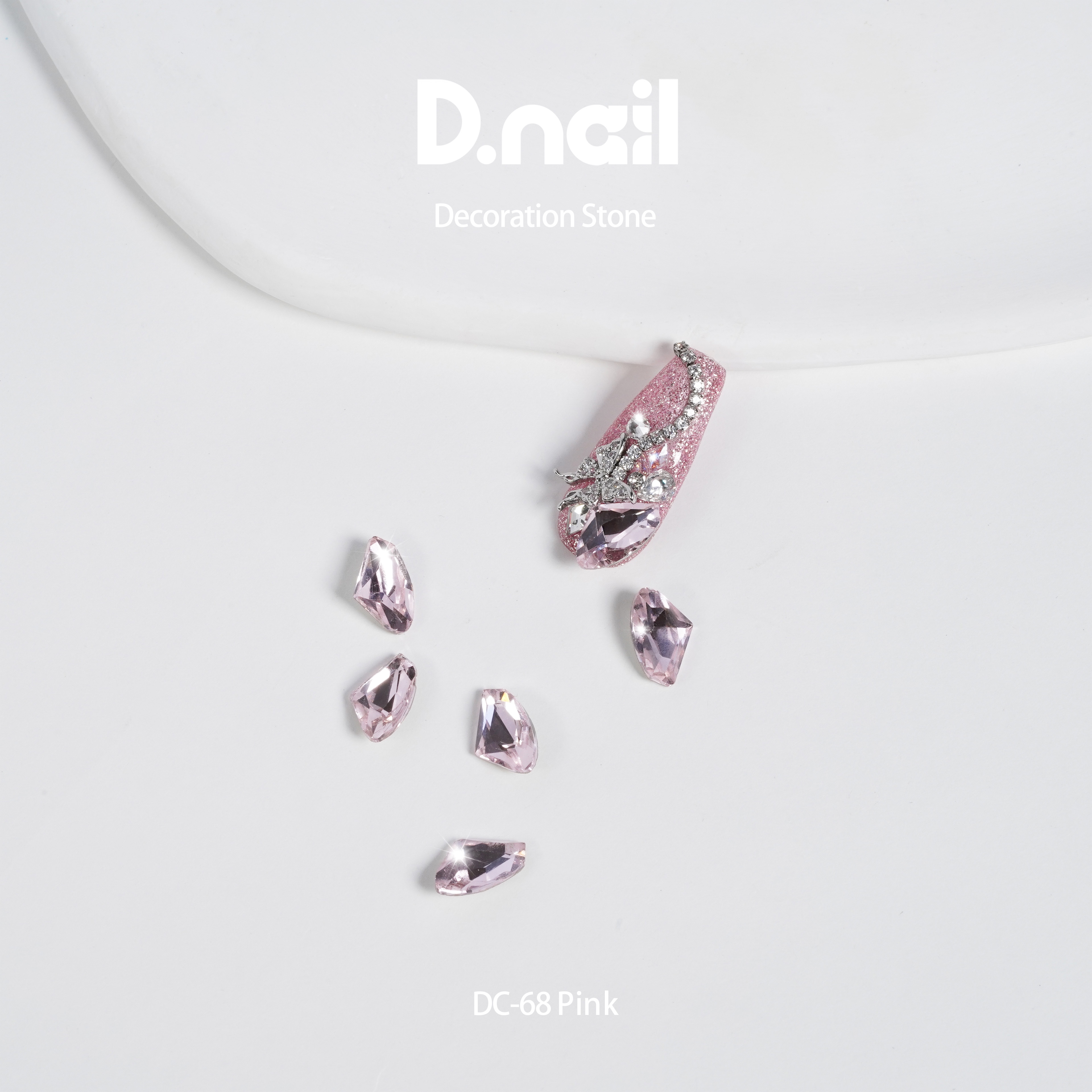 D.nail　デコレーションストーン DC-68　エッジカット　ピンク
