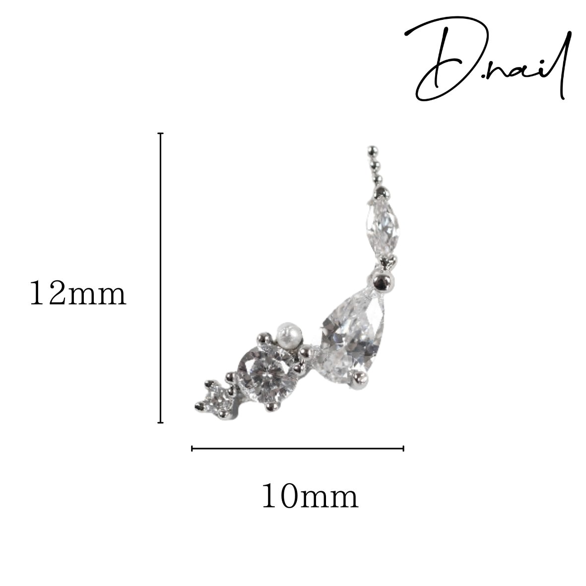 D.nail ジュエリービジューパーツ DS-106 クリスタルライン ドロップハーフ