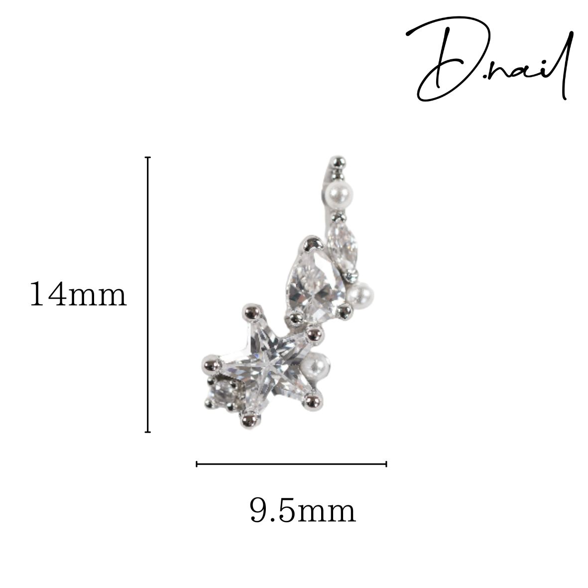 D.nail ジュエリービジューパーツ DS-109 クリスタルライン スターハーフ
