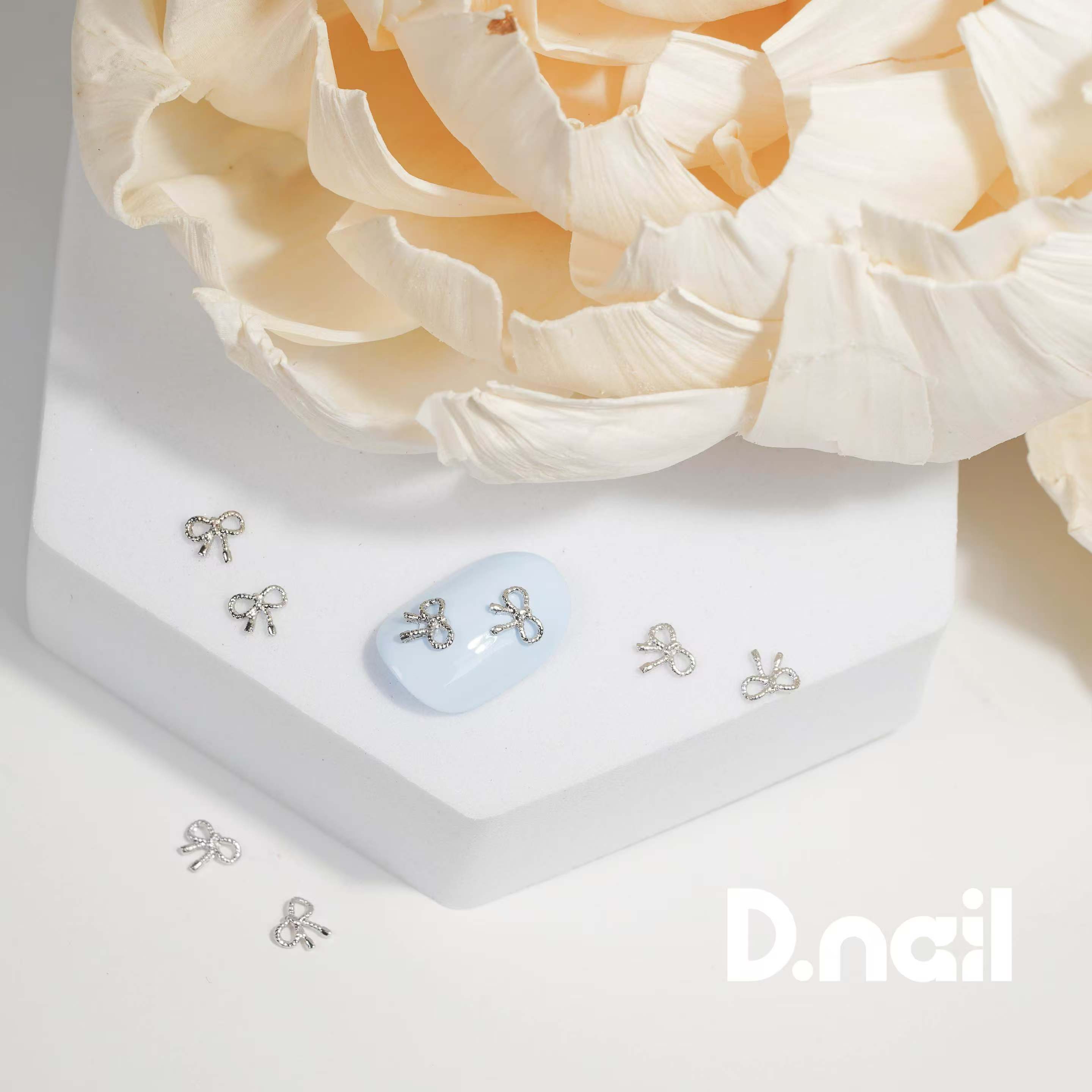 D.nail ジュエリービジューパーツ DS-113　ベビーリボンシルバー