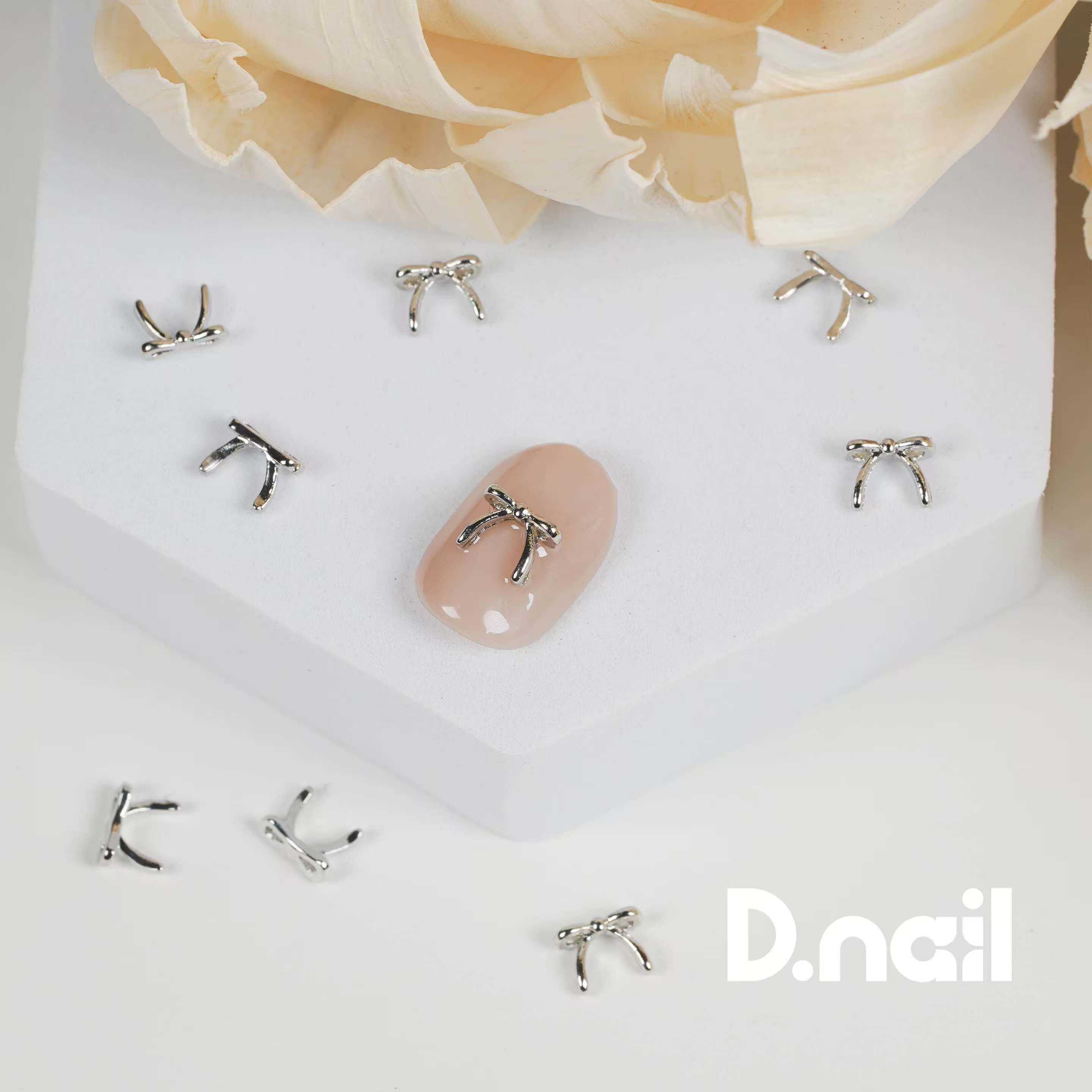 D.nail ジュエリービジューパーツ DS-120　ガールリボンシルバー