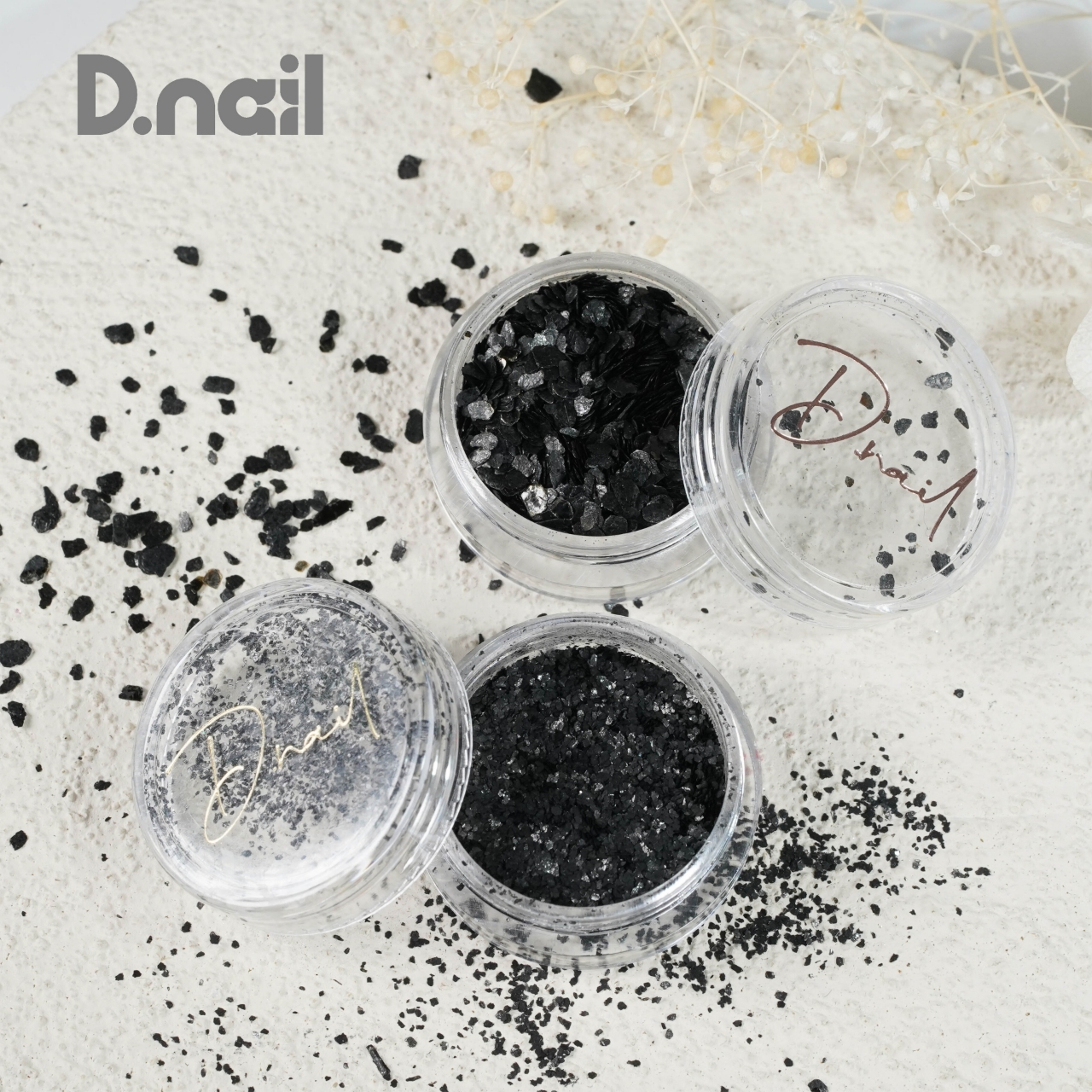 D.nail ダルメシアンホログラム ブラック 大小セット